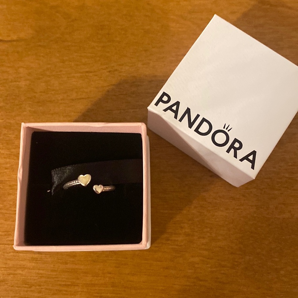 Small 2 heart Pandora ring